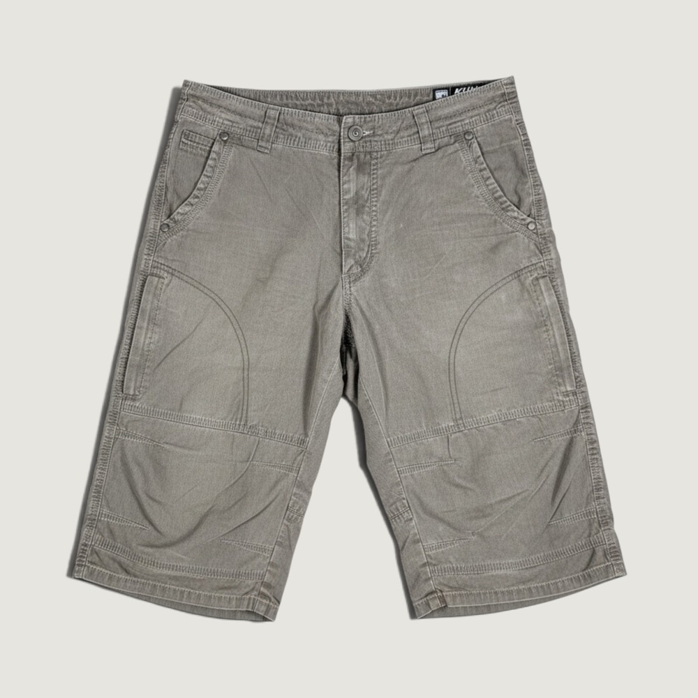 Kuhl Mens 30 Vintage Patina Dye Grey Cargo Hiking Shorts Cotton Nylon 13295